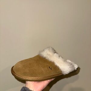 Koolaburra Brown Suede Shearling Lined Slip-On Slippers